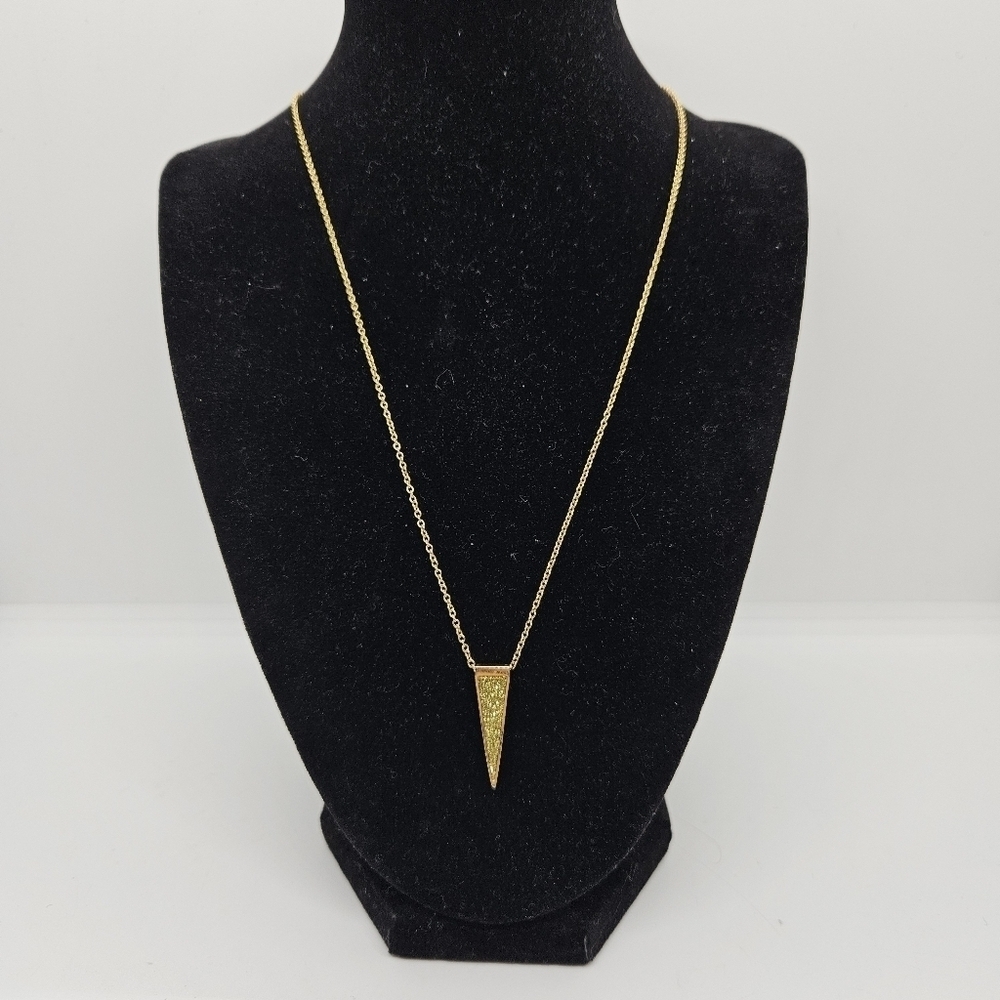 B. Pham gold tone chain necklace with glittery triangular pendant
